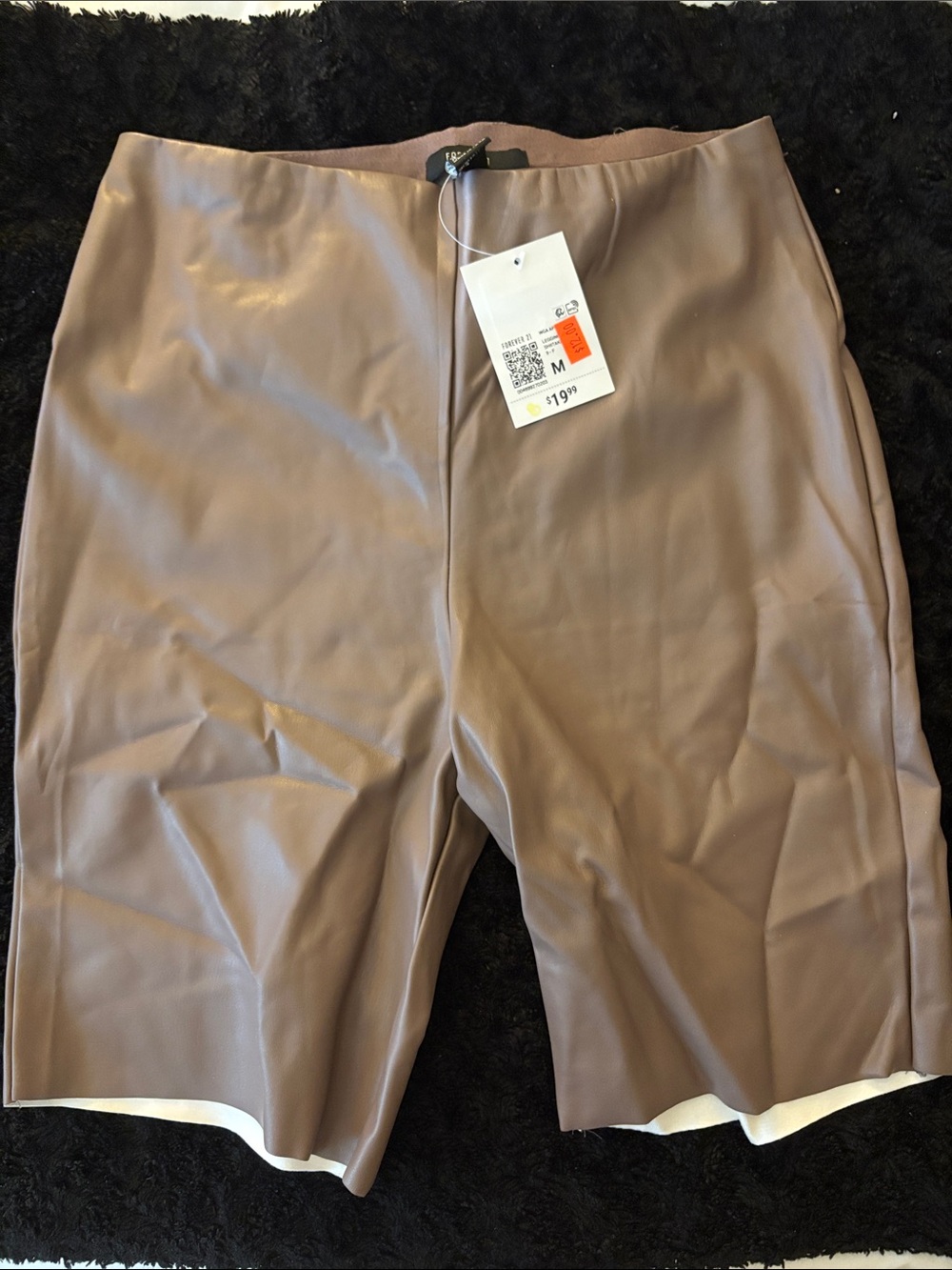 Forever 21 Taupe Faux-Leather Women's Hybrid Shorts